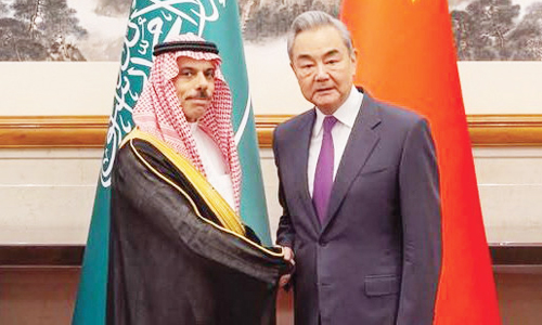 وزير الخارجية خلال لقائه في بكين نظيره الصيني