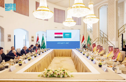  وزير الخارجية خلال اجتماعه مع نظيره العراقي