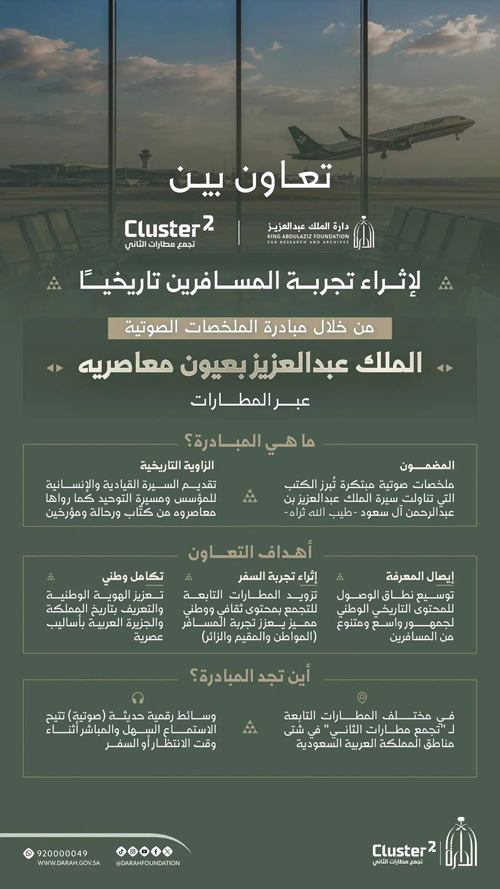 تعاون بين دارة الملك عبد العزيز وتجمع مطارات الثاني 