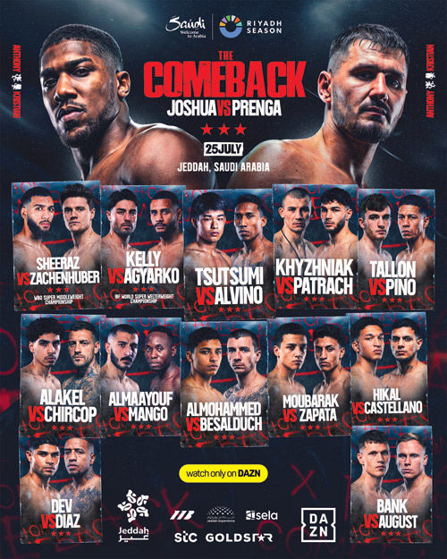 تركي آل الشيخ يعلن تفاصيل بطاقة النزالات المصاحبة لحدث «The Comeback» في جدة 