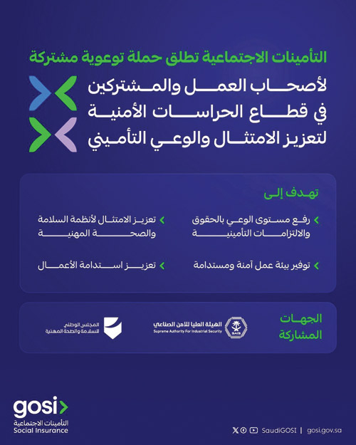 إطلاق حملة توعوية مشتركة لتعزيز الوعي التأميني في قطاع الحراسات الأمنية 