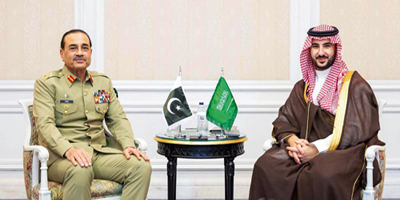 وزير الدفاع يبحث مع قائد الجيش الباكستاني التعاون العسكري والدفاعي 