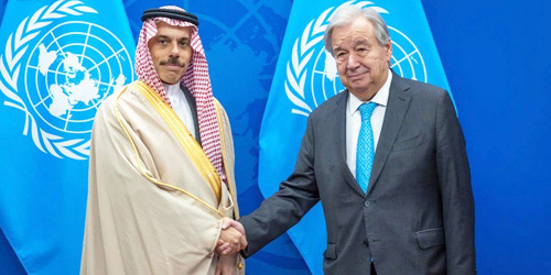جانب من لقاء وزير الخارجية بالأمين العام للأمم المتحدة