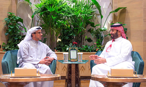 سمو ولي العهد خلال اللقاء