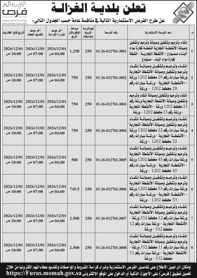 إعلان بلدية الغزالة 