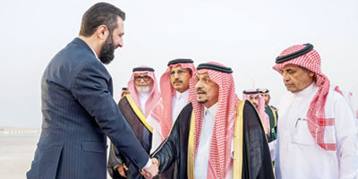 أمير منطقة الرياض في مقدمة مستقبلي ومودعي الرئيس السوري 