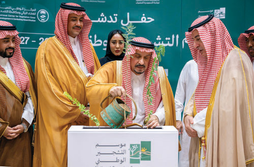 سموه خلال تدشينه موسم التشجير