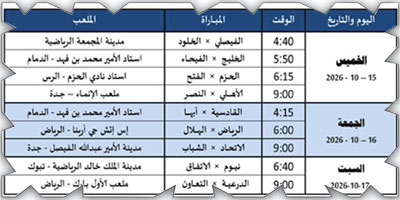 مباريات الجولة التاسعة 