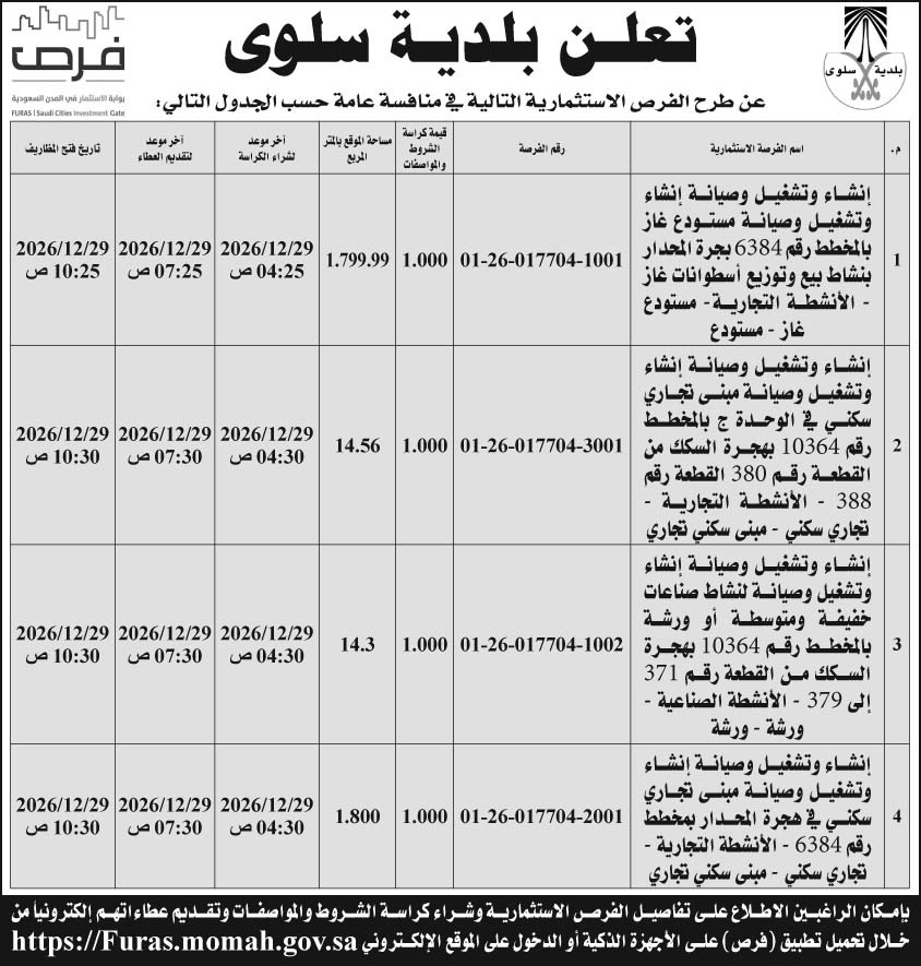 إعلان بلدية سلوى 